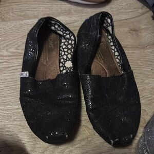 TOMS Black Slip-On Shoes